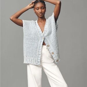 Anthropologie Pilcro Oversized Distressed Sweater Vest NWT